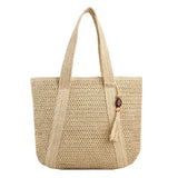 Grand sac cabas femme en paille - Élégance bohème chic