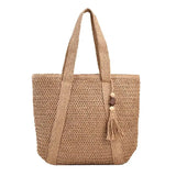 Grand sac cabas femme en paille - Élégance bohème chic