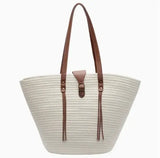 Grand Sac Cabas Femme en Paille – Style Bohème Chic et Décontracté