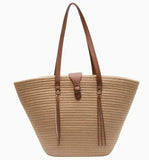 Grand Sac Cabas Femme en Paille – Style Bohème Chic et Décontracté