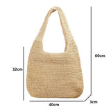 Dimensions du sac de plage tressé avec mesures en cm