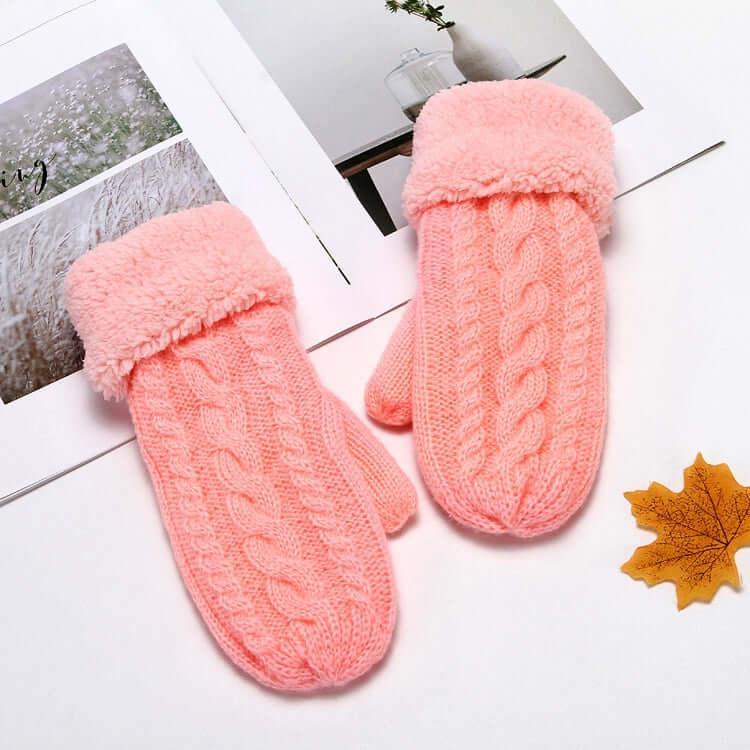 Mitaines en laine et doublé polaire pour femmes - EMAKUJITIA