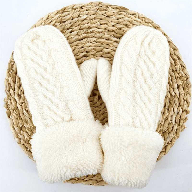 Mitaines en laine et doublé polaire pour femmes - EMAKUJITIA
