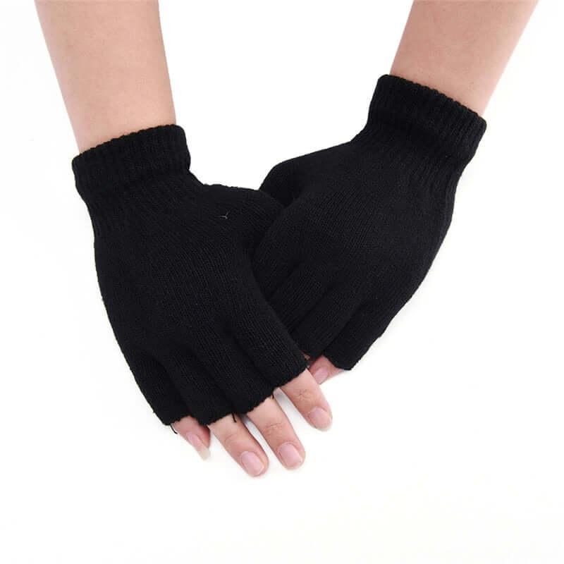 Paire de gants hiver chaud sans doigts pour femmes en laine - EMAKUJITIA