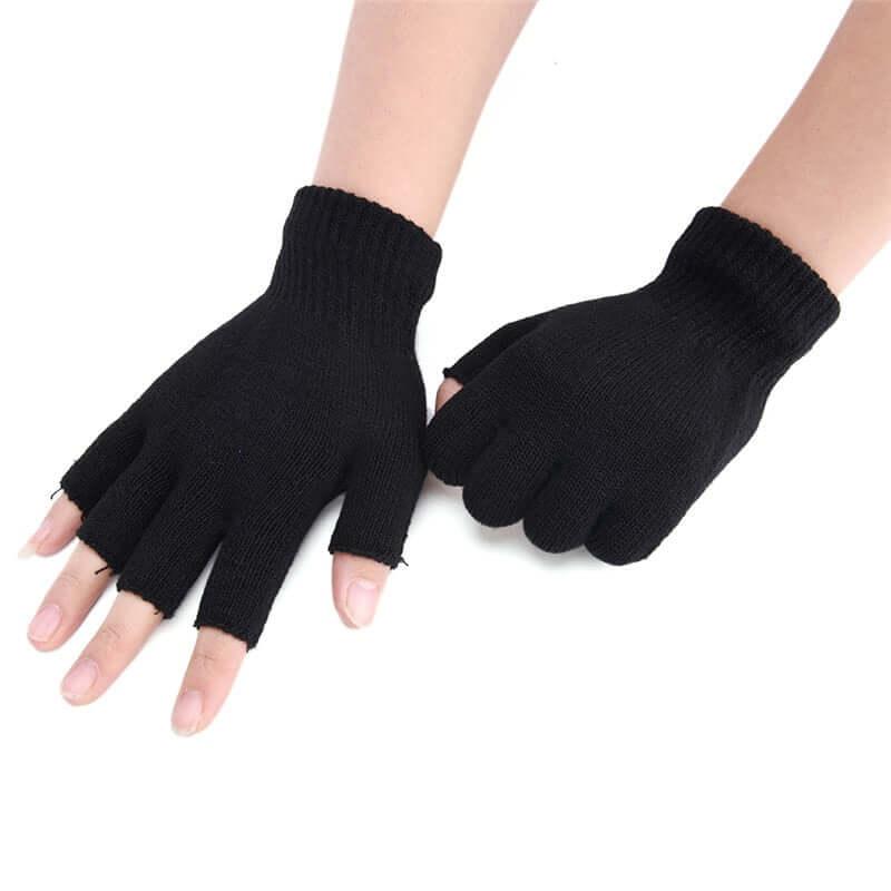 Paire de gants hiver chaud sans doigts pour femmes en laine - EMAKUJITIA