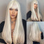 Long synthetic fringe wig