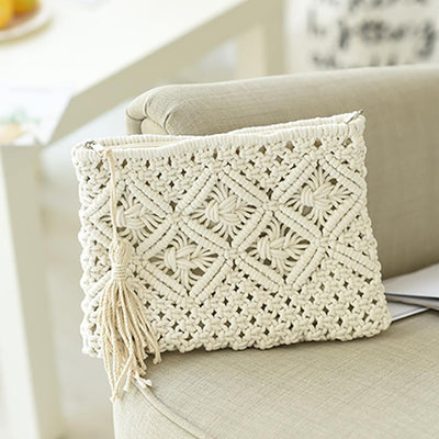 Pochette bohème en tissu crocheté pour femme - EMAKUJITIA