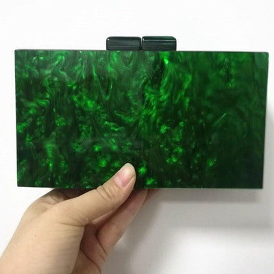 Pochette de soirée en acrylique vert perle - EMAKUJITIA