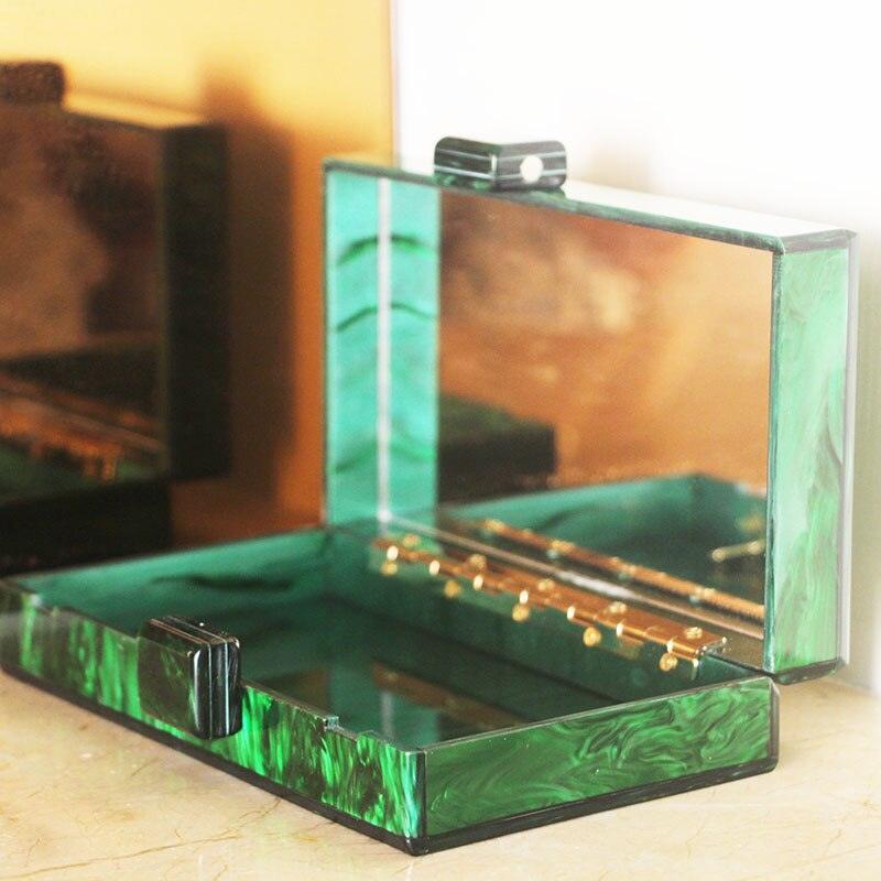 Pochette de soirée en acrylique vert perle - EMAKUJITIA