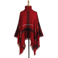 Poncho en laine tricotée imprimée pour femmes - EMAKUJITIA