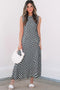 Robe Midi à En-Tête Carreaux Sans Manches