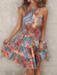 Robe Mini Halter à Imprimé Paisley