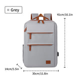 Vue de face du sac à dos ordinateur portable gris avec dimensions (41x30x14cm)