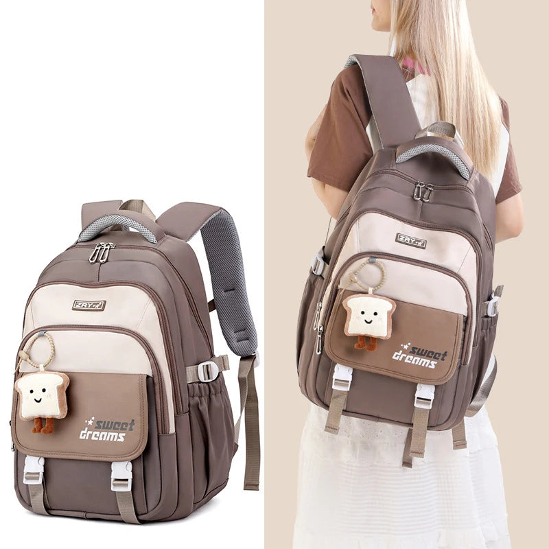 Sac à Dos Femme Bohème Chic Nylon Étanche à Motif Fantaisie