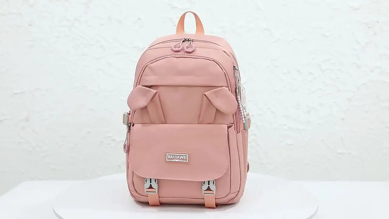 Sac à Dos d'École Lapin Noir Multifonctionnel de Grande Capacité pour Adolescente, Sacoche pour Femme, 2023