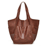 Sac à main hobo marron grande capacité pour femme, vue de face
