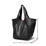 Sac à main hobo noir grande capacité, vue de côté et détails