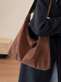 Sac à main femme grand volume effet velours – Style bohème chic