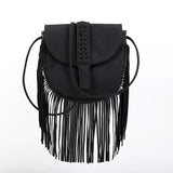 Sac bandoulière femme bohème chic à franges et pompons