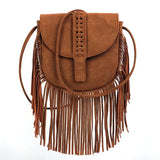 Sac bandoulière femme bohème chic à franges et pompons
