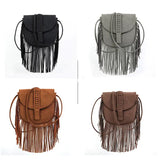 Sac bandoulière femme bohème chic à franges et pompons