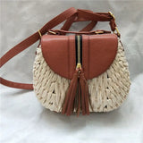 Sac bandoulière femme en paille tressée – Bohème Chic