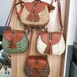 Sac bandoulière femme en paille tressée – Bohème Chic