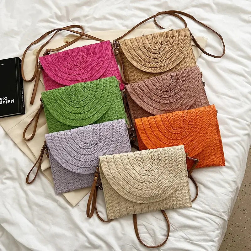 Sac bandoulière femme en paille tressée élégante et bohème