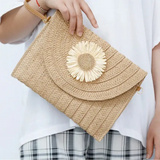 Sac bandoulière femme en paille tressée élégante et bohème