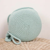 Sac bandoulière femme rond en paille tressée style bohème chic