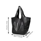 Infographie dimensions sac cabas noir : hauteur 37cm, largeur 30cm, profondeur 30cm