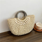 Sac Cabas Femme en Paille Tissée - Élégance Bohème Chic