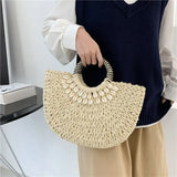 Sac Cabas Femme en Paille Tissée - Élégance Bohème Chic
