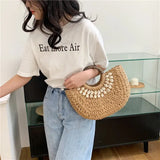 Sac Cabas Femme en Paille Tissée - Élégance Bohème Chic