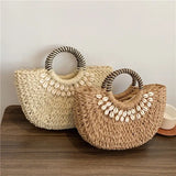 Sac Cabas Femme en Paille Tissée - Élégance Bohème Chic