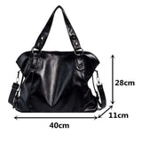 Dimensions détaillées du sac cabas femme en cuir PU (40x28x11 cm)