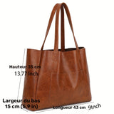 Dimensions du sac cabas femme marron : hauteur, longueur, largeur du bas