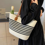 Sac Cabas Femme Rayé Bohème Chic – Grand Volume & Léger