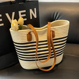 Sac Cabas Femme Rayé Bohème Chic – Grand Volume & Léger