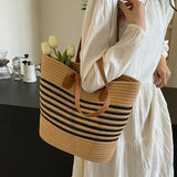 Sac Cabas Femme Rayé Bohème Chic – Grand Volume & Léger