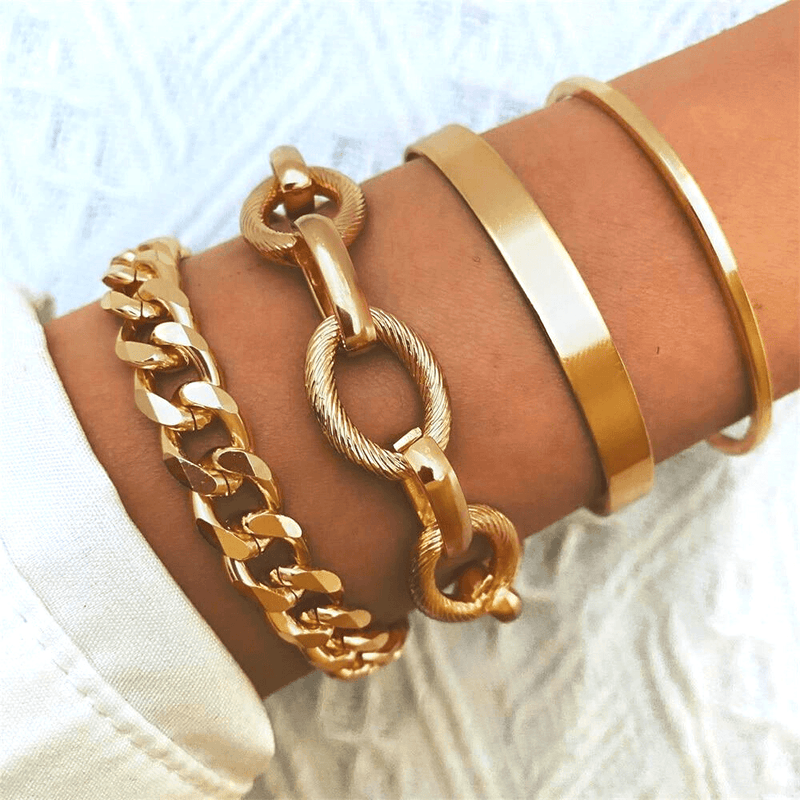 Set de bracelets en acier inoxydable pour femme - EMAKUJITIA