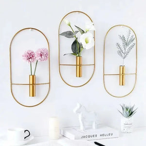 Jarrón de arte nórdico para decoración de pared con flores